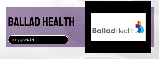 Ballad Health logo and text on a purple and white background