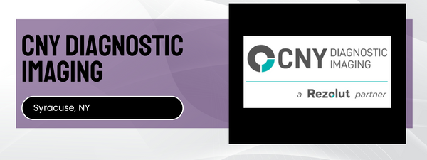 CNY Diagnostic Imaging logo and text on a purple background