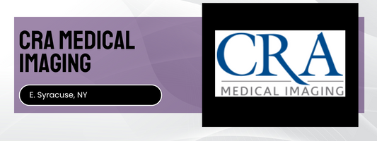 CRA Medical Imaging logo and text on a purple and white background