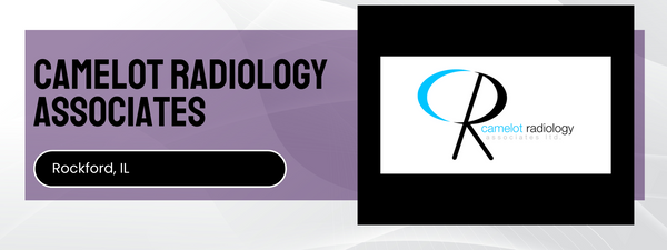 Camelot Radiology Associates logo and name on a purple background