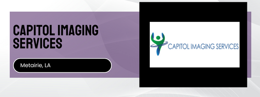Capitol Imaging Services logo on a white background with a purple banner displaying the company name and location.