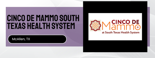 Promotional banner for Cinco de Mammo at South Texas Health System in McAllen, TX.