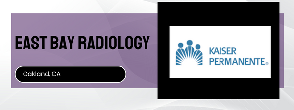 East Bay Radiology logo with Kaiser Permanente logo on a purple background