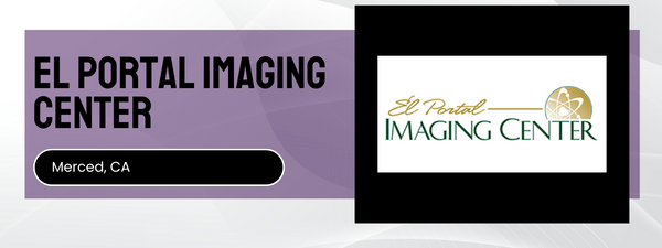 El Portal Imaging Center logo and text on a purple and white background