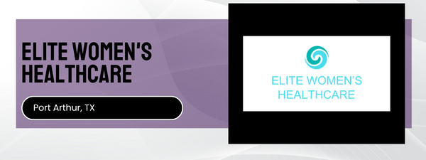 Logo and branding elements for Elite Women's Healthcare in Port Arthur, TX.