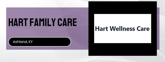 Hart Family Care logo with 'Hart Wellness Care' on a purple background