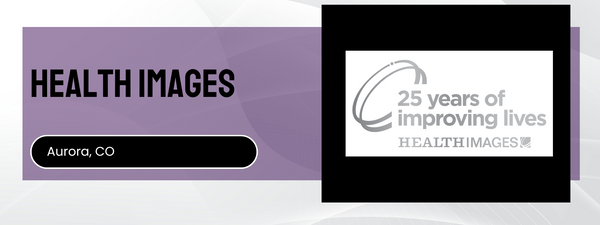 Health Images logo with '25 years of improving lives' text on a purple and black background