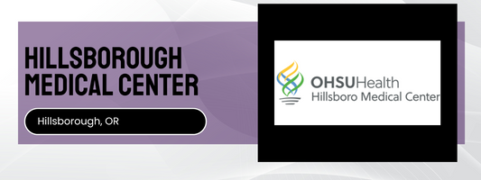Hillsborough Medical Center and OHSU Health logos on a purple and white background