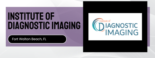 Institute of Diagnostic Imaging logo with text on a purple and black background