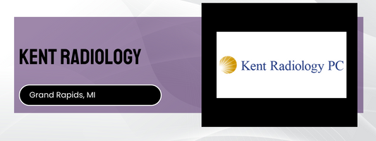 Kent Radiology logo and contact information on a purple and white background
