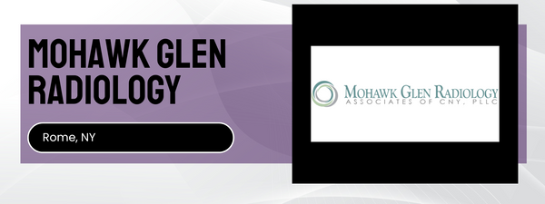 Mohawk Glen Radiology logo and text on a purple and white background