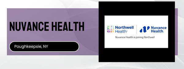 Nuvance Health logo on a purple background with Northwell Health logo.