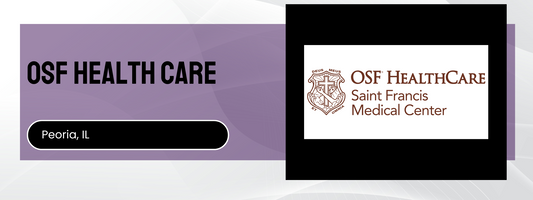 OSF HealthCare Saint Francis Medical Center logo on a purple background