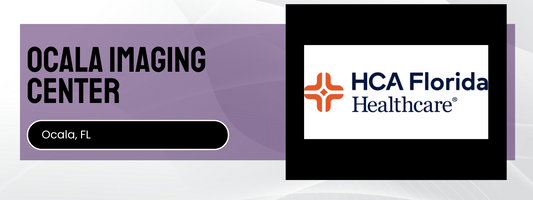 Ocala Imaging Center logo with HCA Florida Healthcare branding on a purple and white background