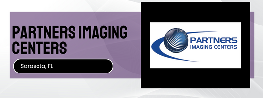Partners Imaging Centers logo on a purple background with text