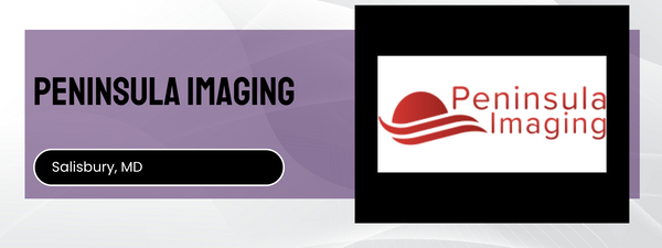 Peninsula Imaging logo and text on a purple and white background