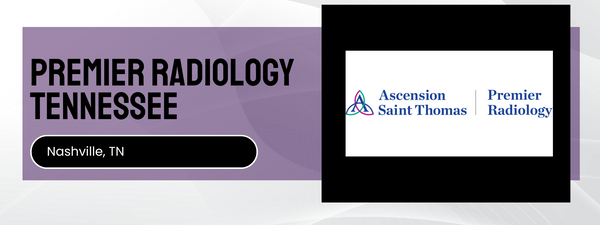 Promotional banner for Premier Radiology Tennessee with Ascension Saint Thomas logo.