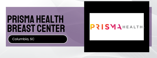 Prisma Health Breast Center logo with Columbia, SC text on a purple background