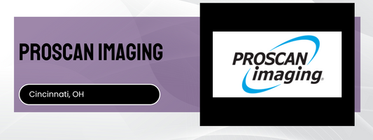 Proscan Imaging logo with 'Cincinnati, OH' text on a purple background