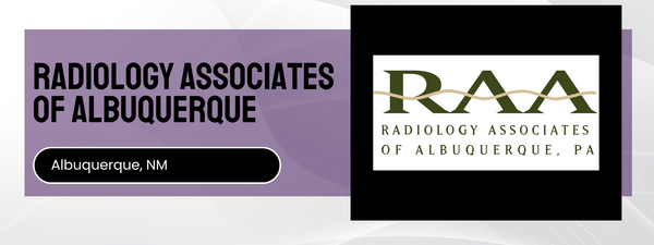 Radiology Associates of Albuquerque logo and text on a purple background