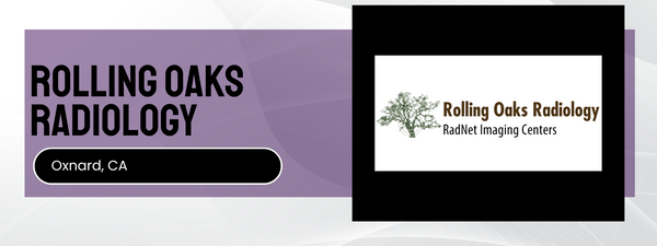 Rolling Oaks Radiology logo and name on a purple and white background