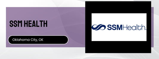 SSM Health logo on a purple background with 'Oklahoma City, OK' text.