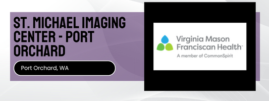 St. Michael Imaging Center logo with Virginia Mason Franciscan Health logo on a purple and white background