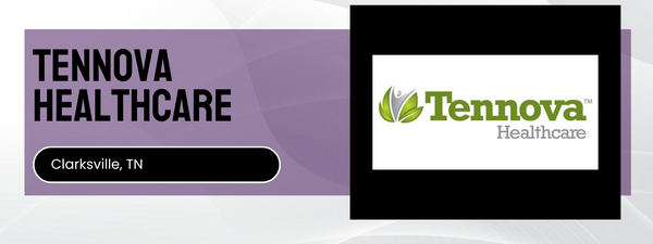 Tennova Healthcare logo and name on a purple and white background