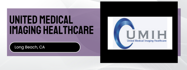 United Medical Imaging Healthcare logo with text on a purple background
