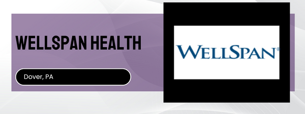Wellspan Health logo with 'Dover, PA' text on a purple background